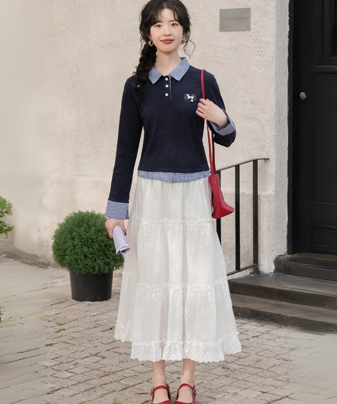 花柄刺繍ティアードフリルロングスカート – jemiremi(ジェミレミ) 花柄刺繍ティアードフリルロングスカート – jemiremi(ジェミレミ)