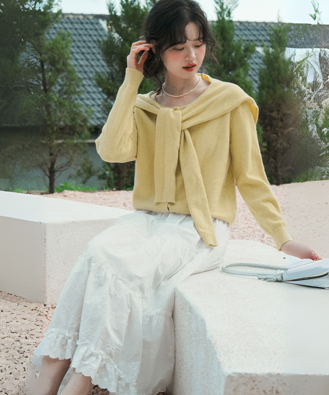 花柄刺繍ティアードフリルロングスカート