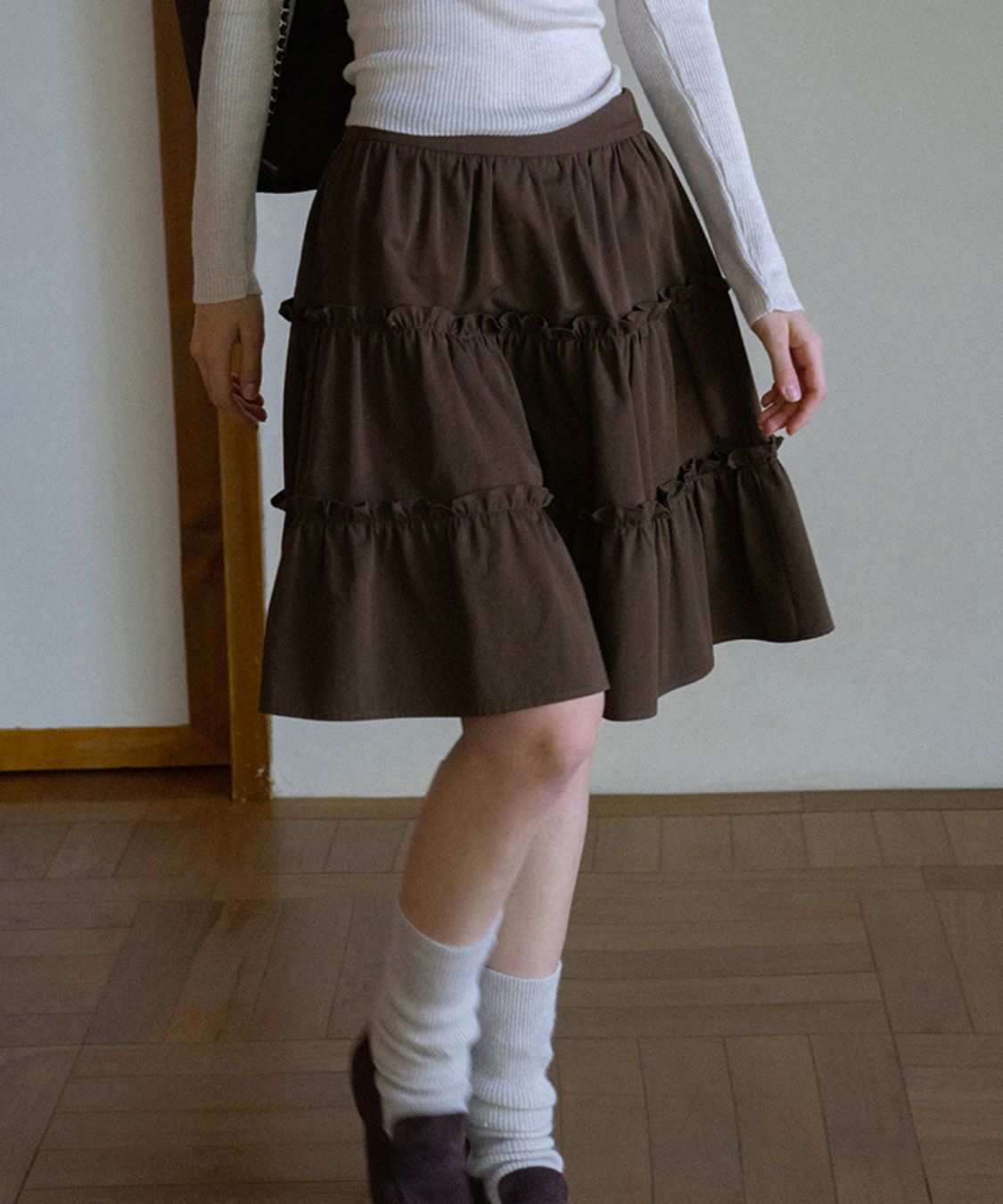 3段ティアードギャザースカート