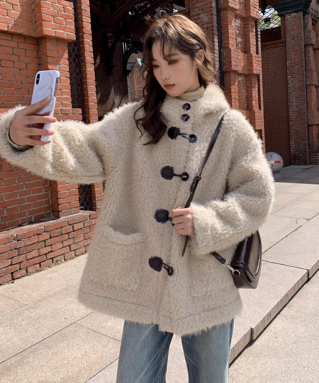 フード付きラムウールジャケット – jemiremi（ジェミレミ）