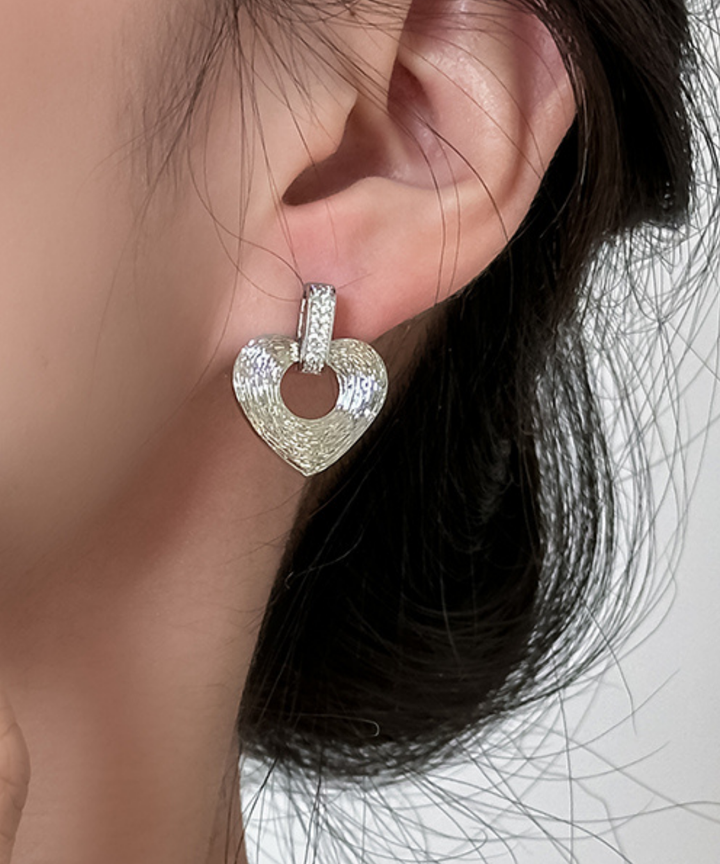 シルバーハートメタリックピアス – jemiremi（ジェミレミ）