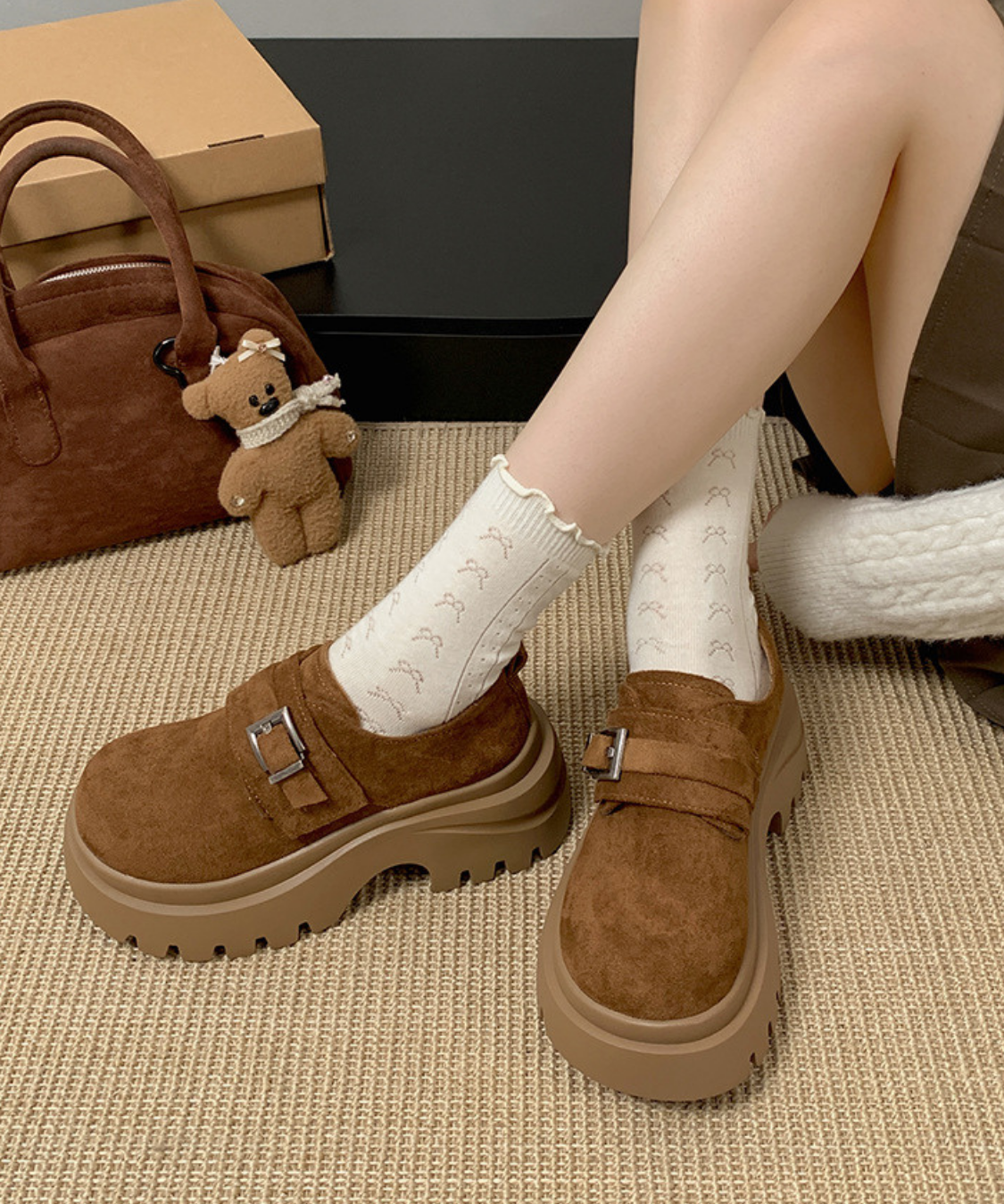 スエード調トラックソールシューズ