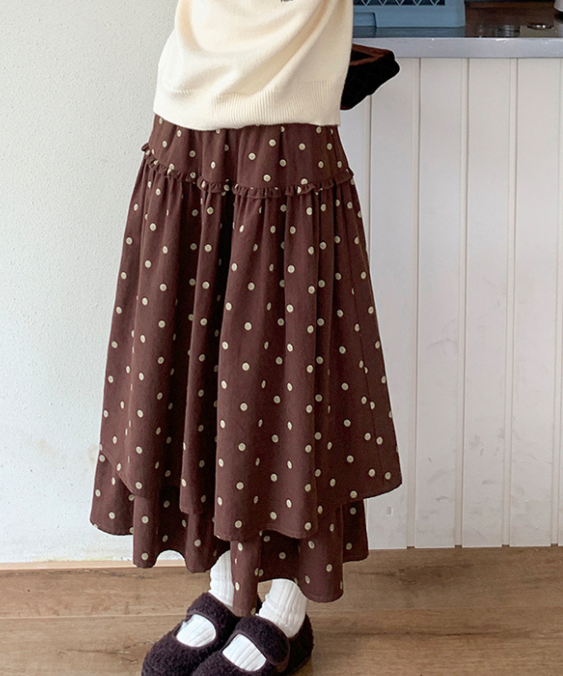クラシックドットティアードスカート