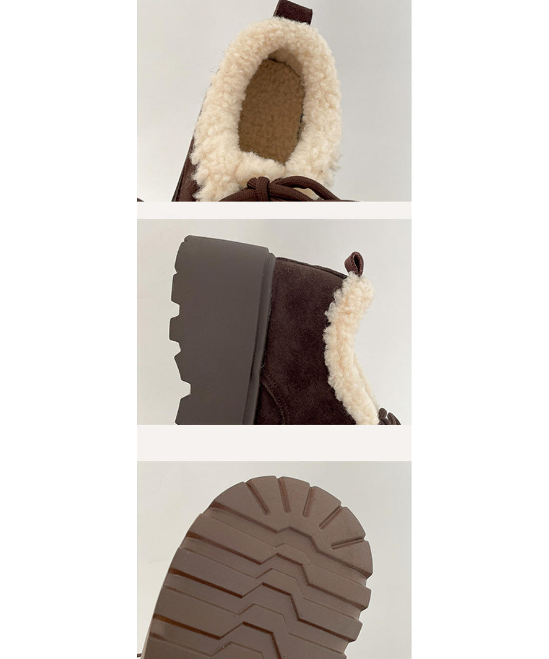 ボア付きスエード調プラットフォームシューズ