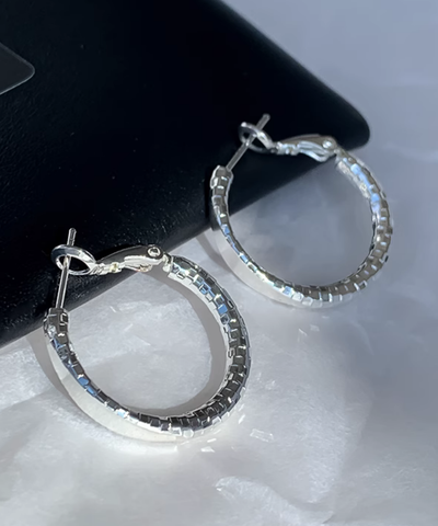 メタリックカットフープピアス