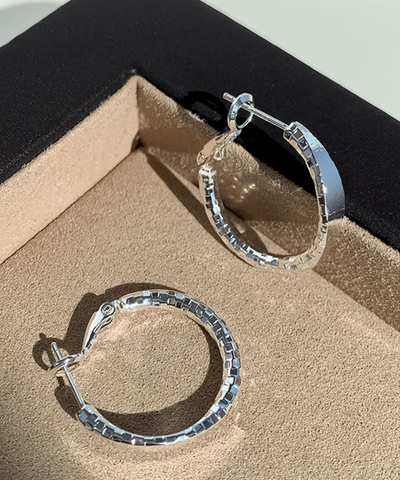メタリックカットフープピアス