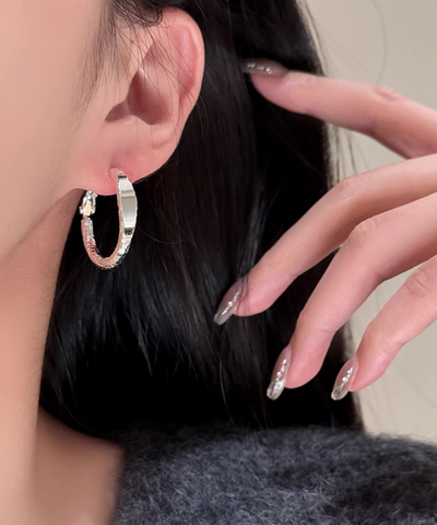 メタリックカットフープピアス