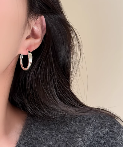 メタリックカットフープピアス