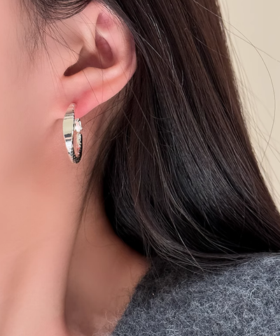 メタリックカットフープピアス