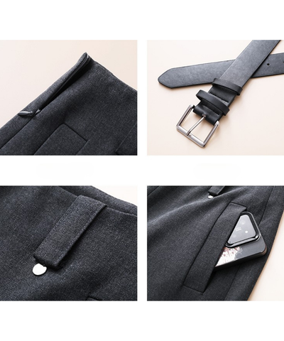 ベルト付きフルレングススラックス