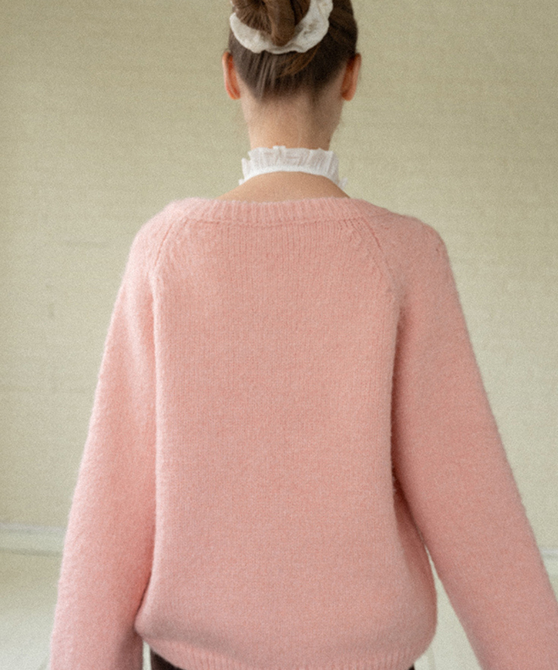 透かし編みシャギーニットプルオーバー