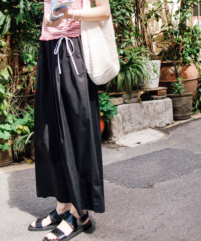 アンクル丈ワイドパンツ
