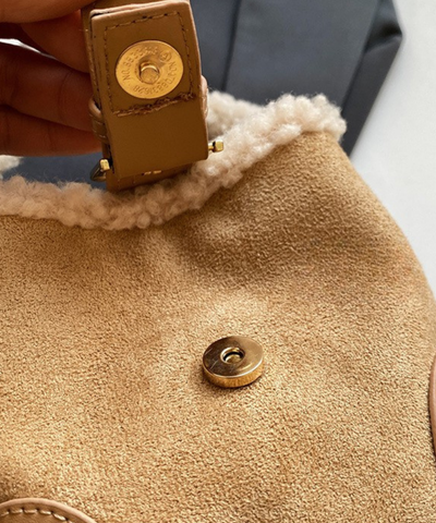 ボアハンドル2wayスエードバケットバッグ