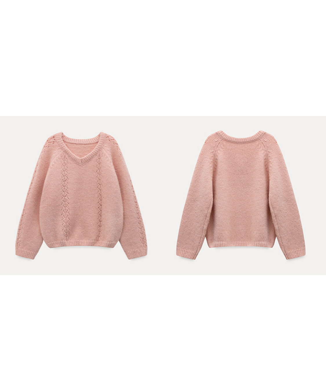 透かし編みシャギーニットプルオーバー