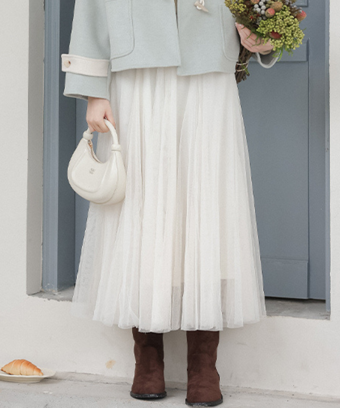 ふんわりチュールフレアスカート