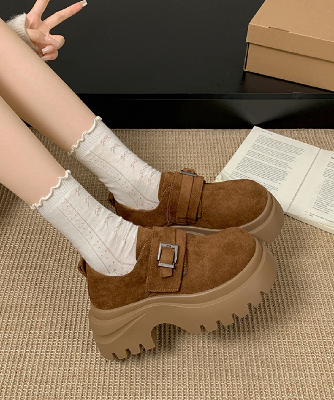 スエード調トラックソールシューズ