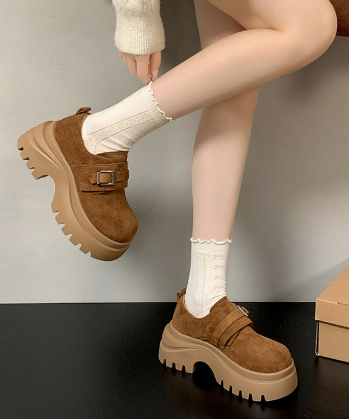 スエード調トラックソールシューズ