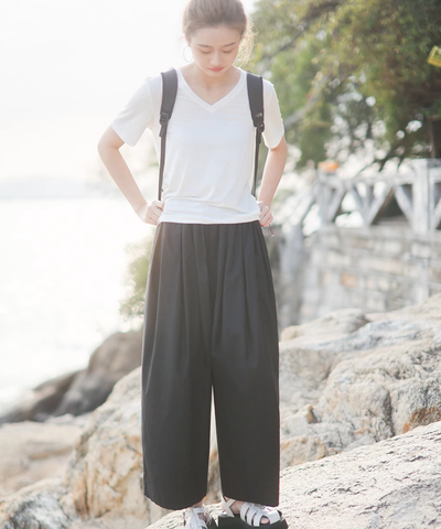 アンクル丈ワイドパンツ