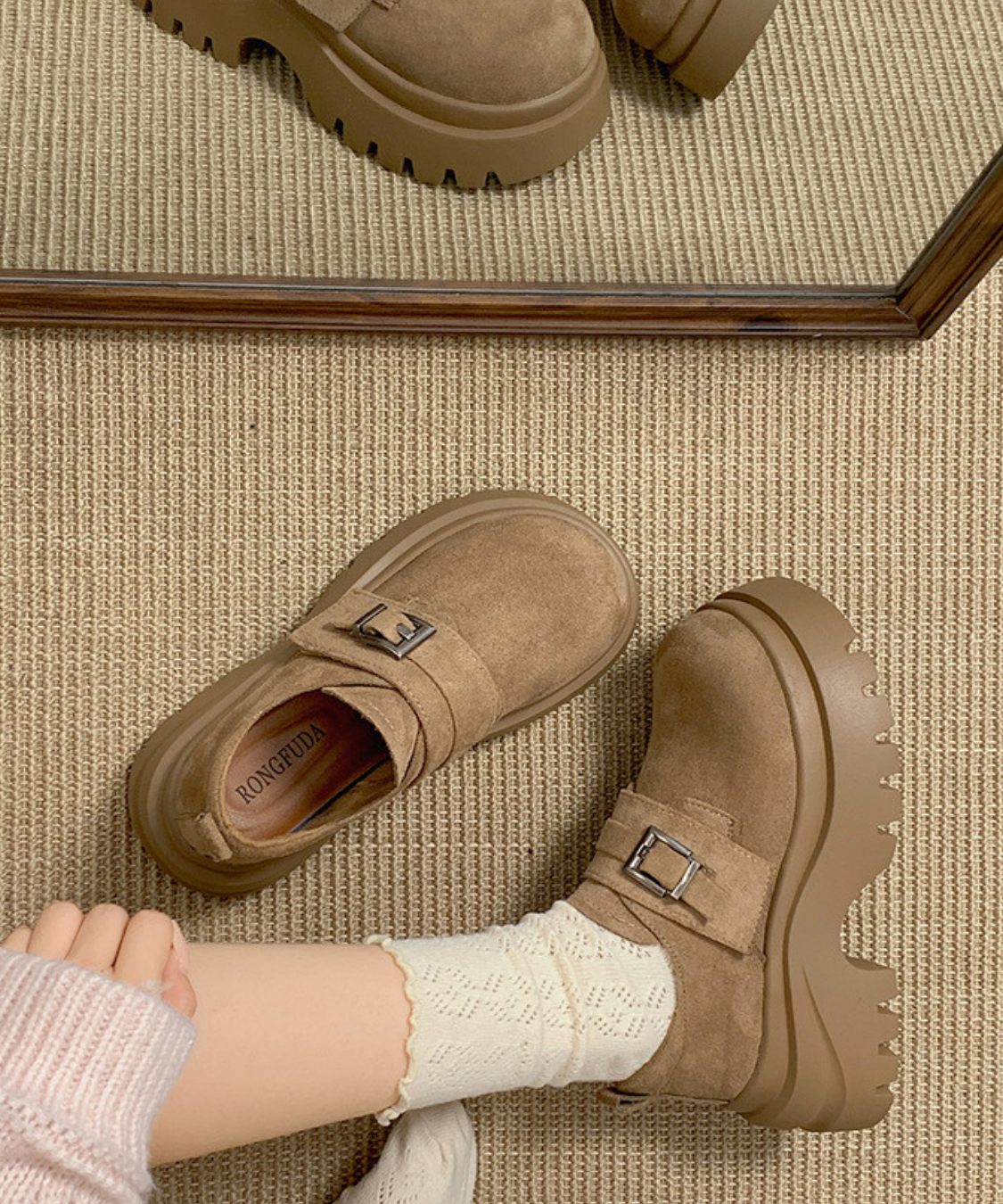 スエード調トラックソールシューズ