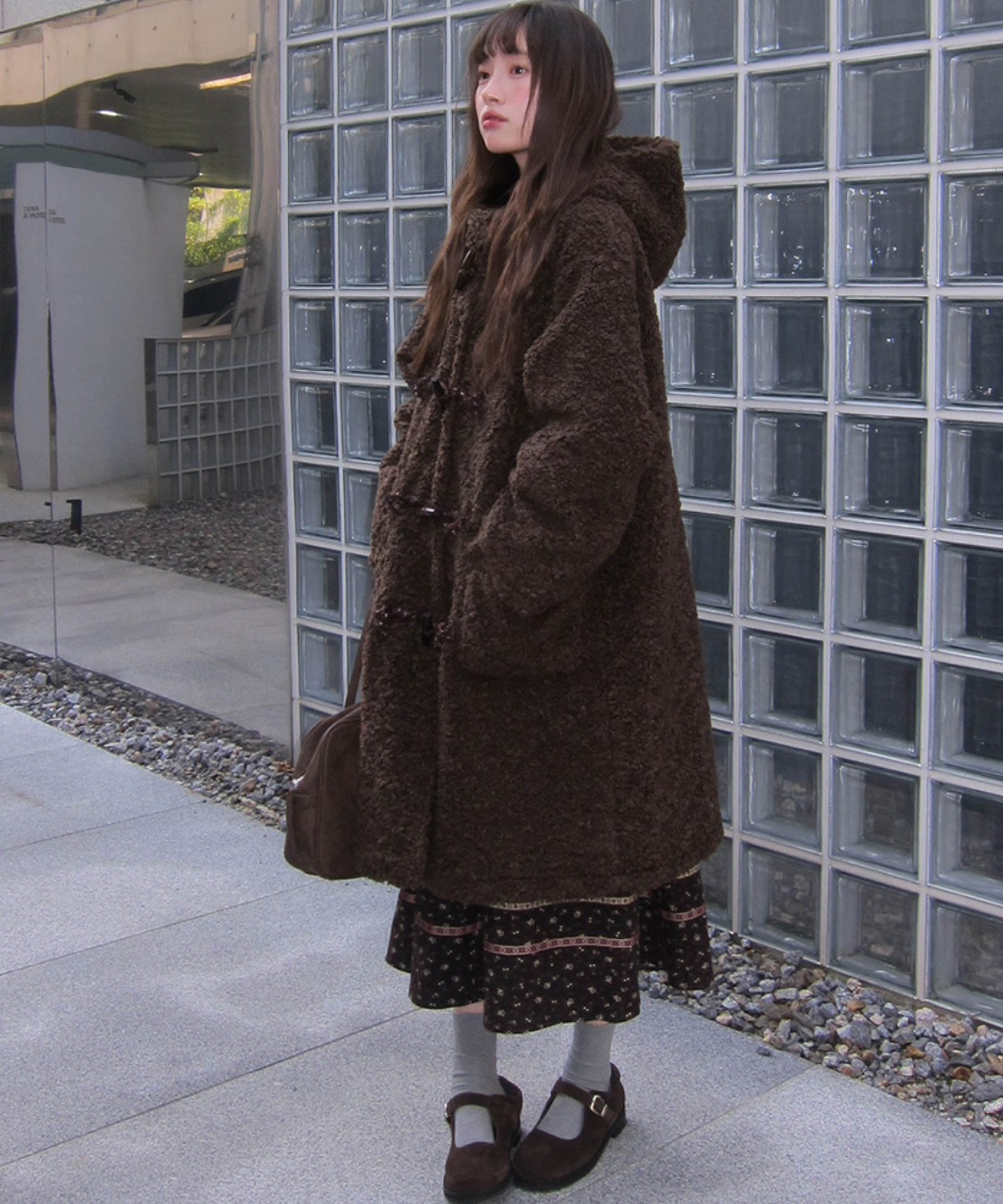 リボン付きラウンドネック民族調ワンピース