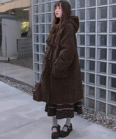 リボン付きラウンドネック民族調ワンピース