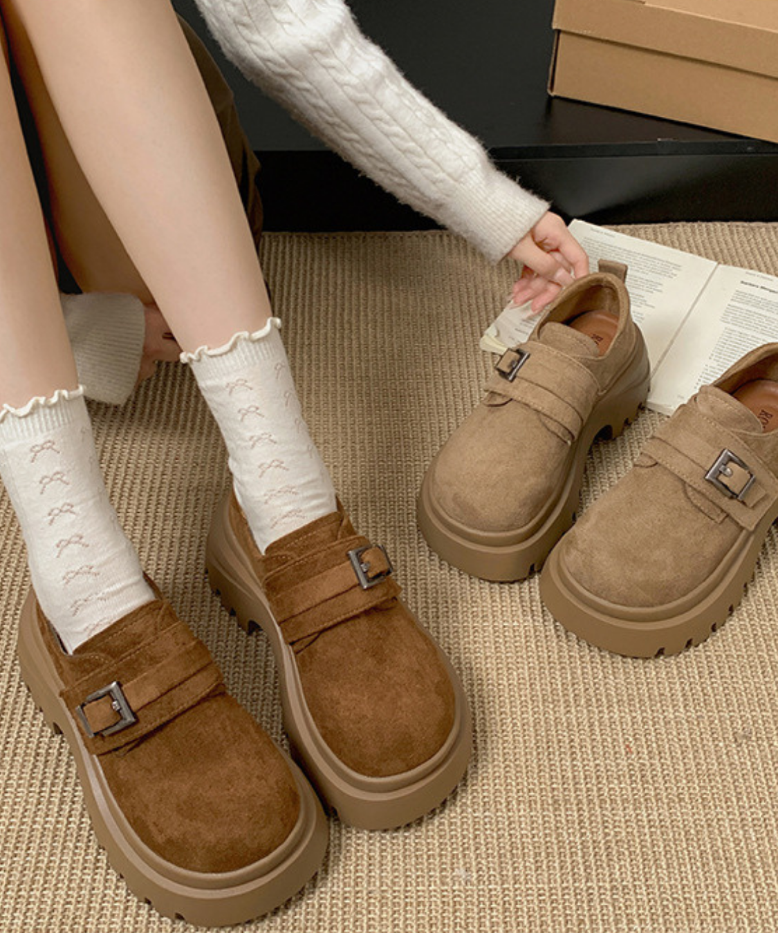 スエード調トラックソールシューズ