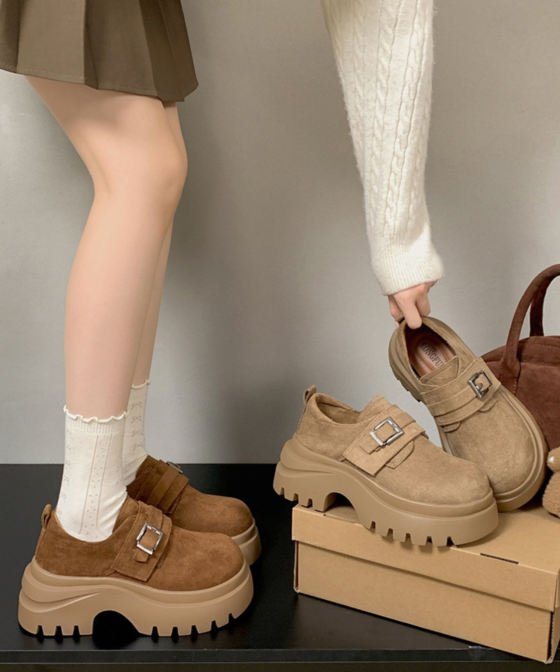 スエード調トラックソールシューズ