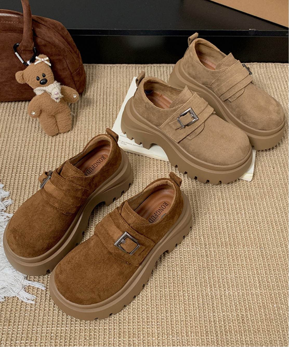 スエード調トラックソールシューズ