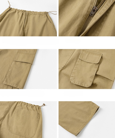 ドローコード付きワイドカーゴパンツ