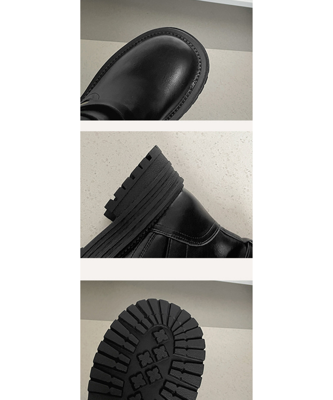 ダブルベルト厚底ミドルブーツ