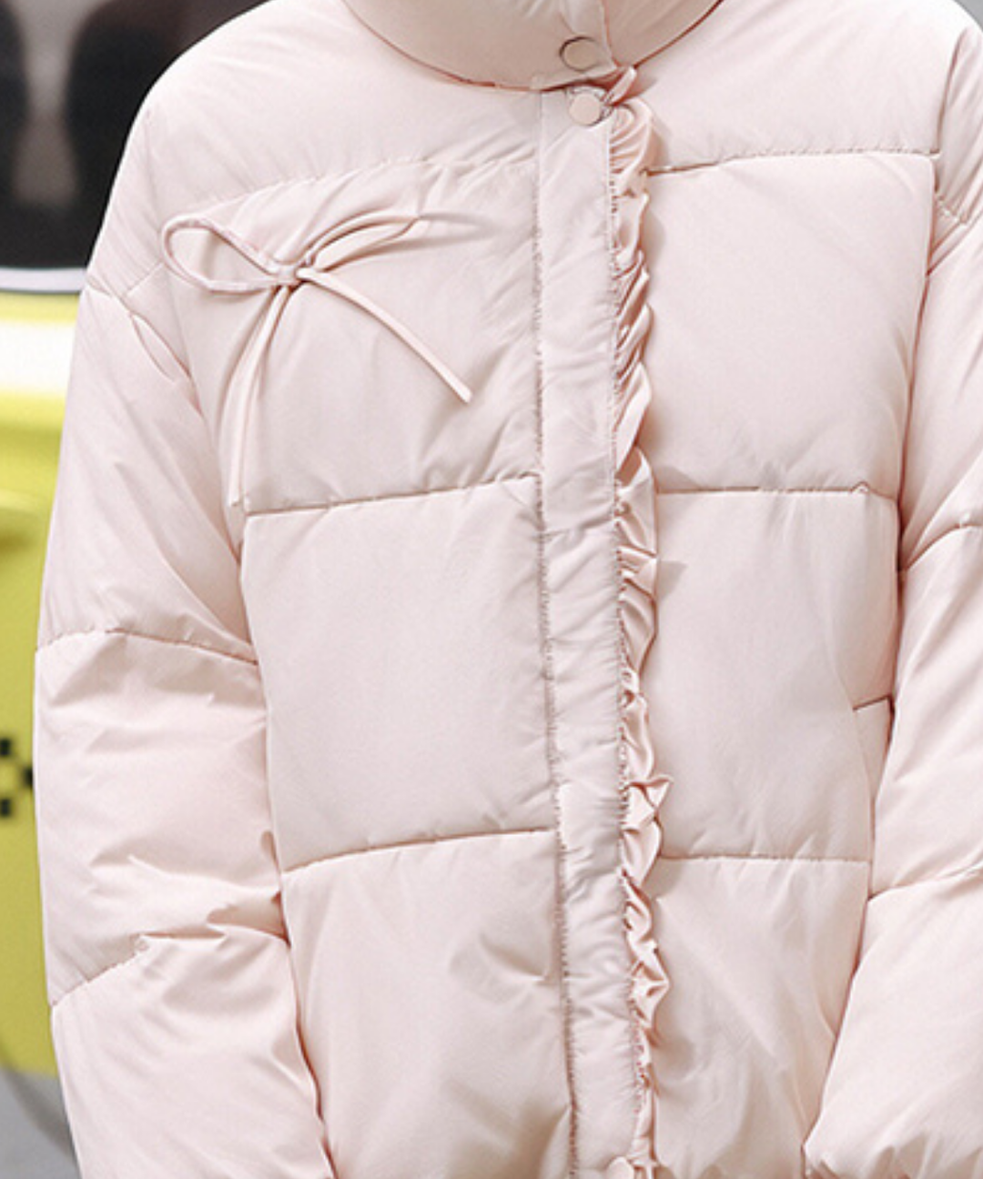 スタンドカラーフリルリボンショートアウター – jemiremi（ジェミレミ）