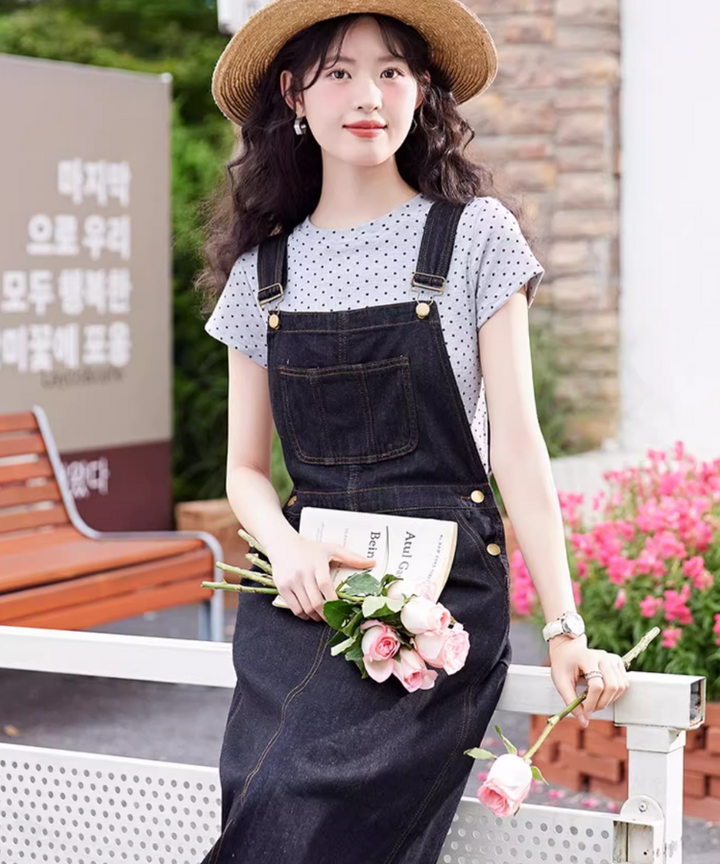 ロングデニムサロペットスカート – jemiremi（ジェミレミ）