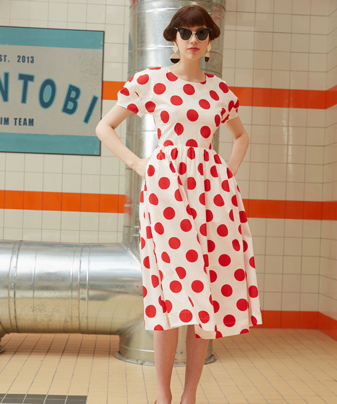 レトロドットパフスリーブワンピース – jemiremi(ジェミレミ) レトロドットパフスリーブワンピース – jemiremi(ジェミレミ)