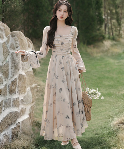 フレアカフスリボン付き花柄ワンピース – jemiremi(ジェミレミ) フレアカフスリボン付き花柄ワンピース – jemiremi(ジェミレミ)