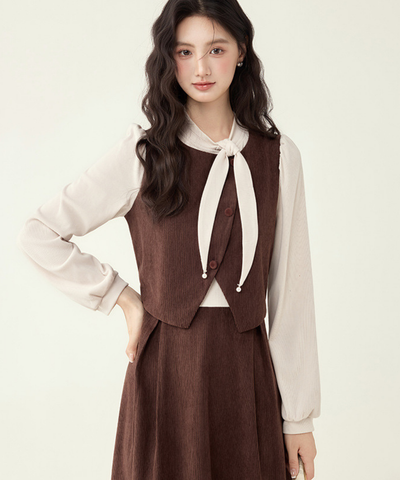 ベスト風フェイクAラインワンピース