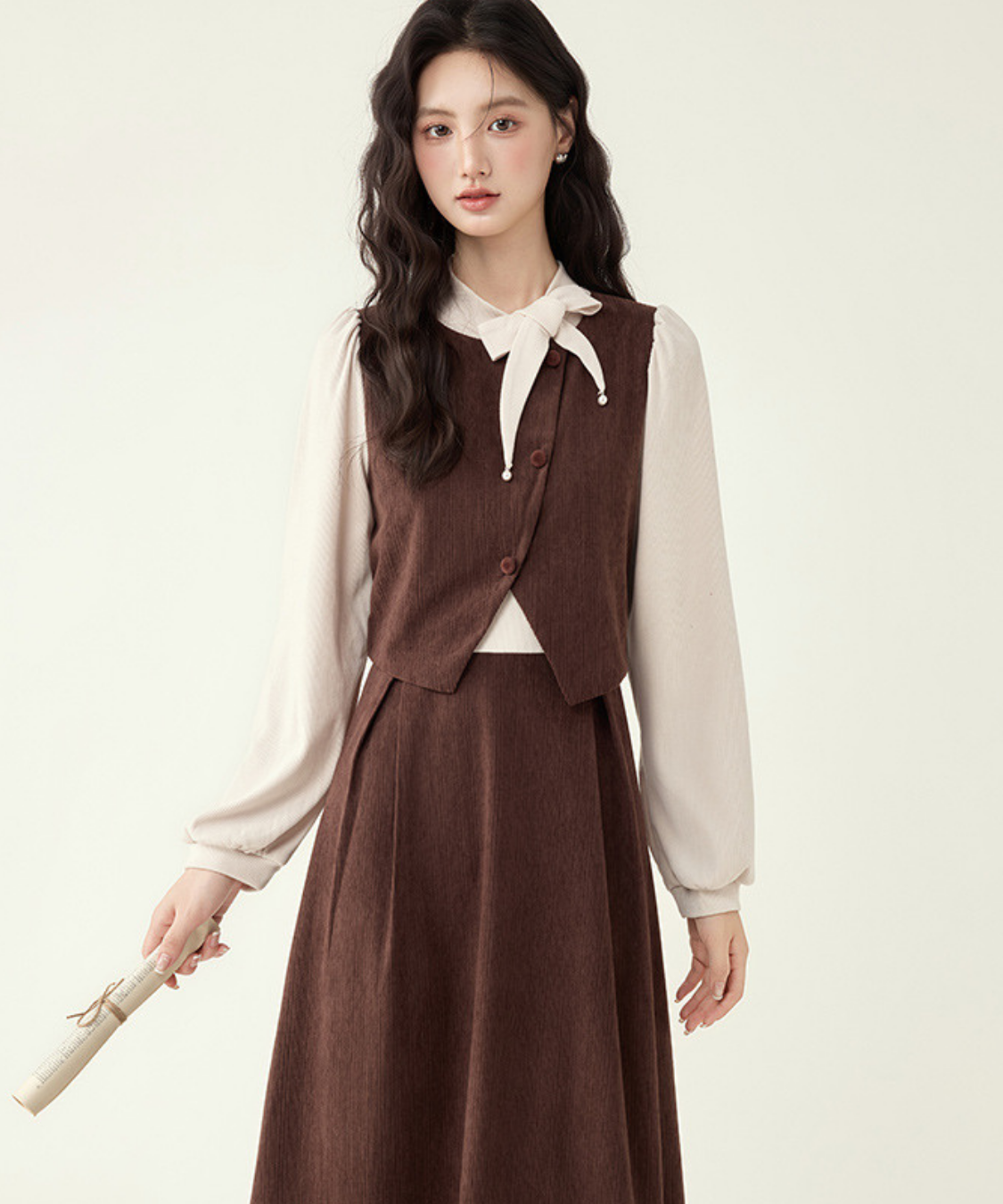 ベスト風フェイクAラインワンピース