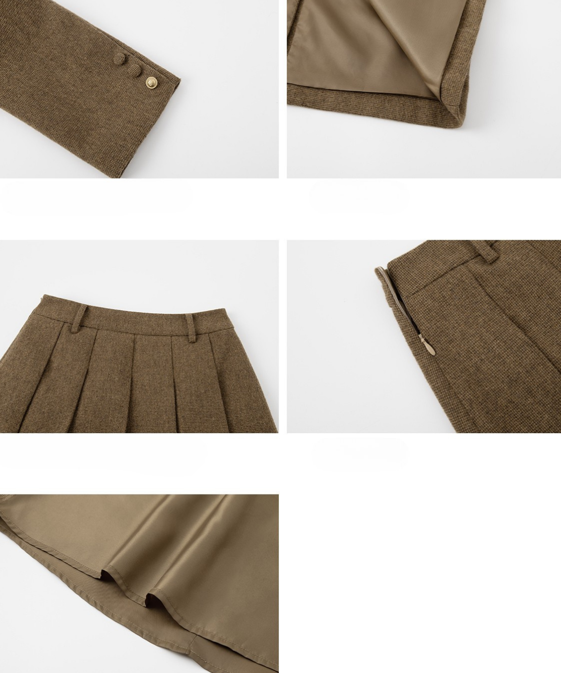 アーガイル刺繍ジャケット＋ボックスプリーツスカート 2点セット