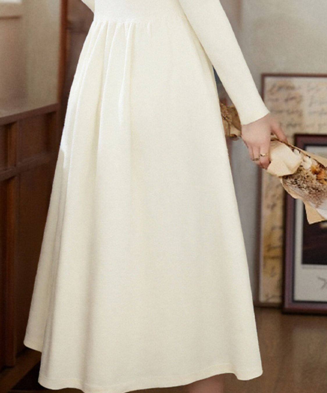 チョーカーデザインリブニットワンピース