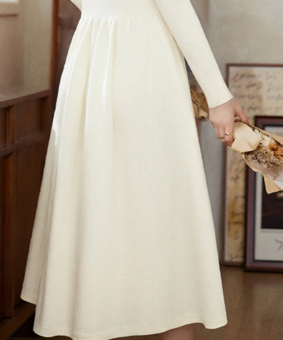 チョーカーデザインリブニットワンピース