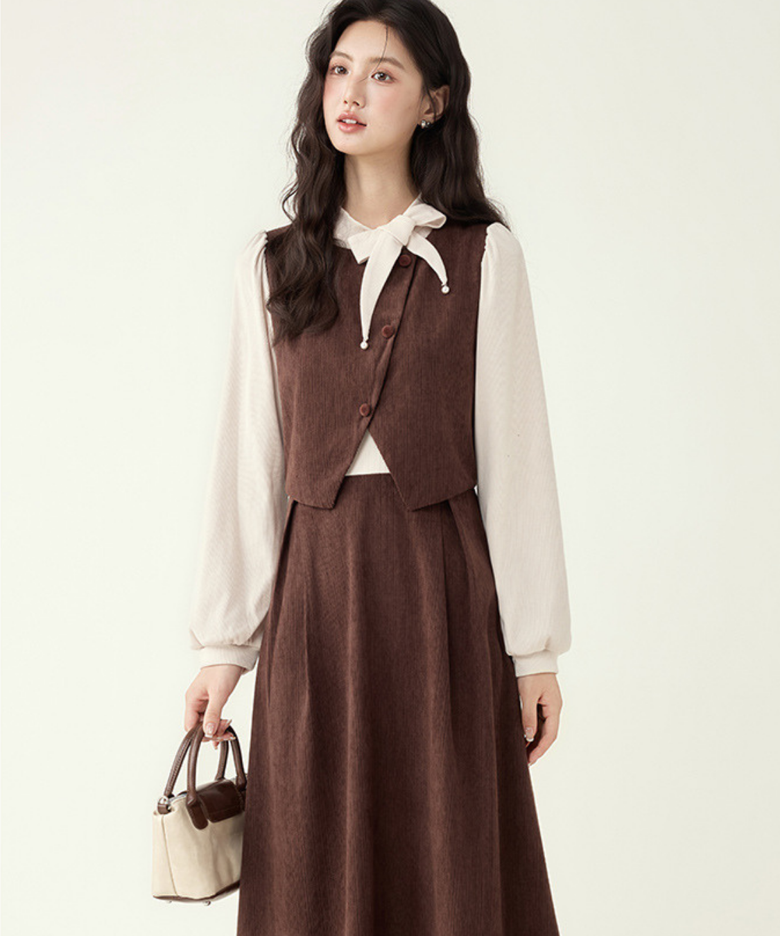 ベスト風フェイクAラインワンピース