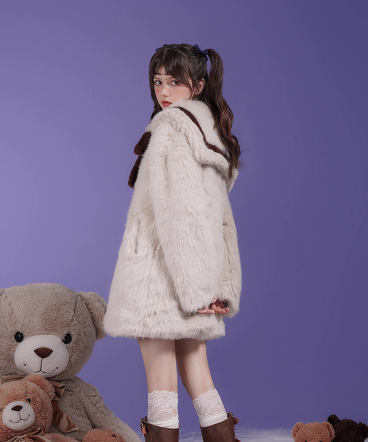 セーラーカラーエコファーコート – jemiremi（ジェミレミ）