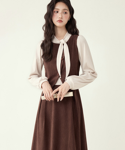 ベスト風フェイクAラインワンピース