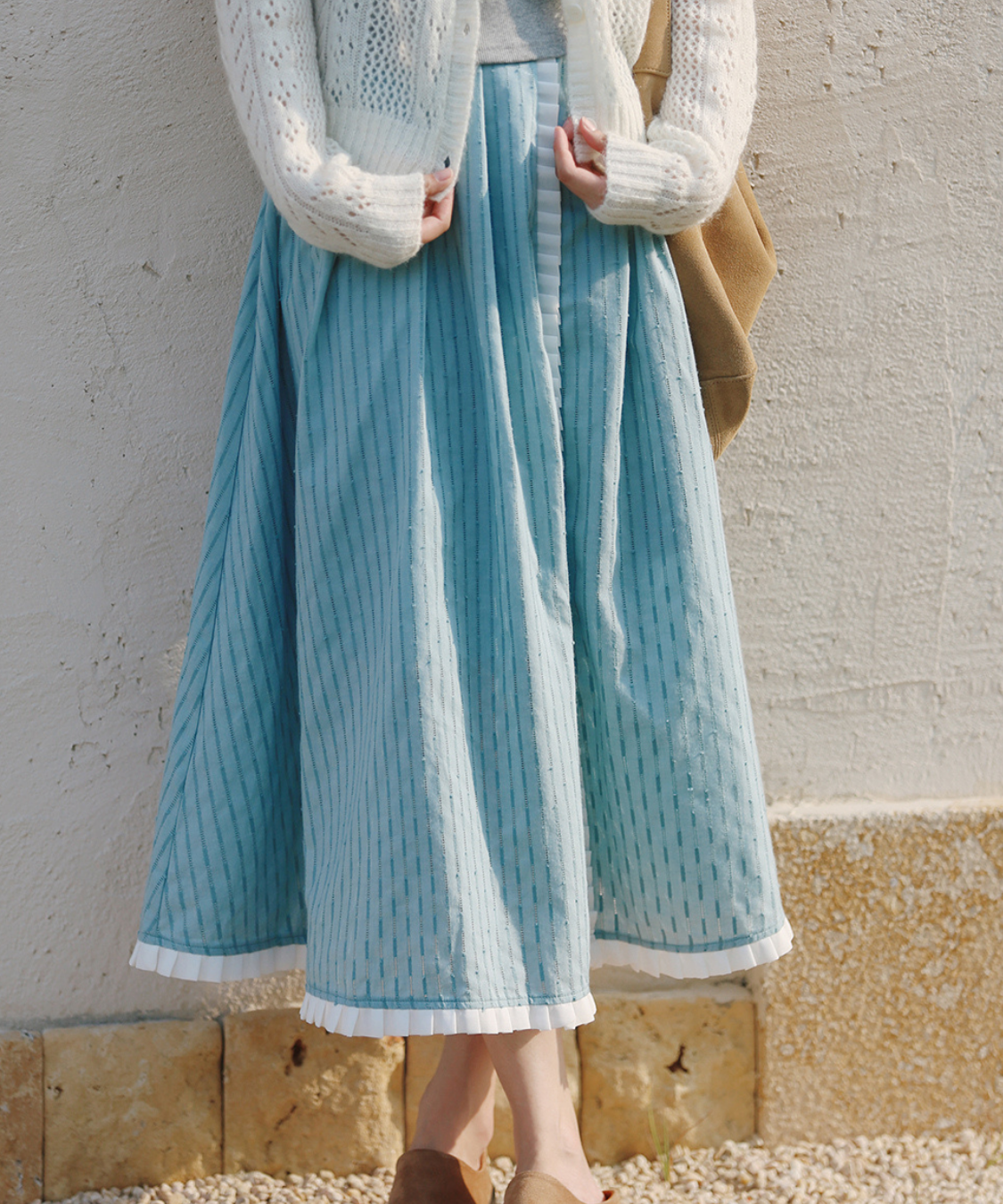 前切替入り裾フリルギャザースカート（セットアップ可）