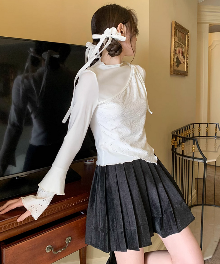 サテンプリーツミニスカート – jemiremi（ジェミレミ）