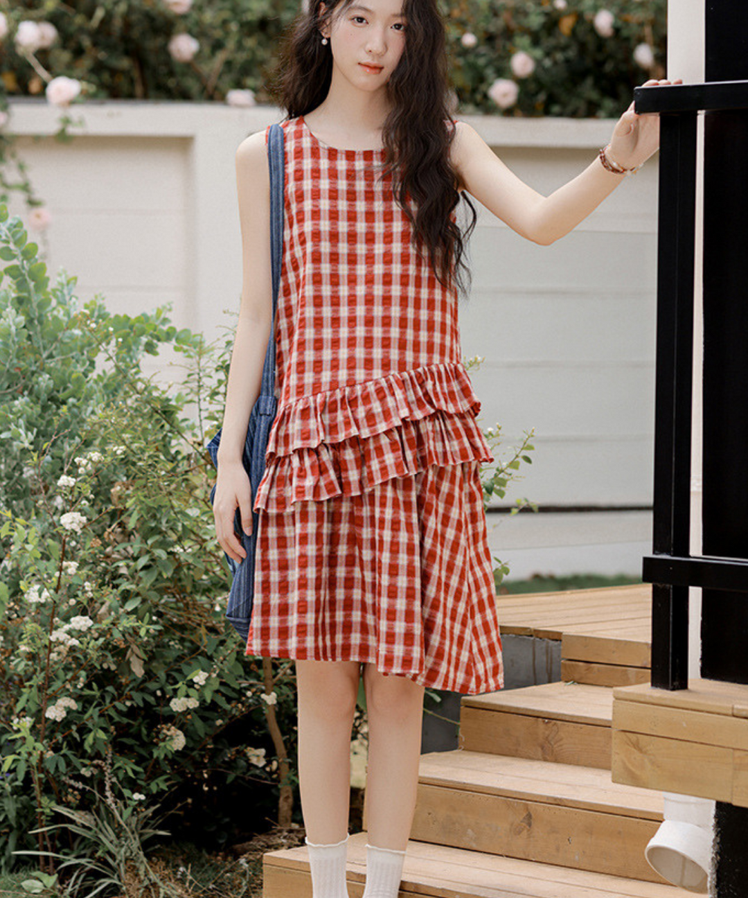 00s y2k 当時物 デカリボン ギンガムチェック 段フリル キャミワンピ 00s y2k 当時物 デカリボン ギンガムチェック 段フリル キャミ