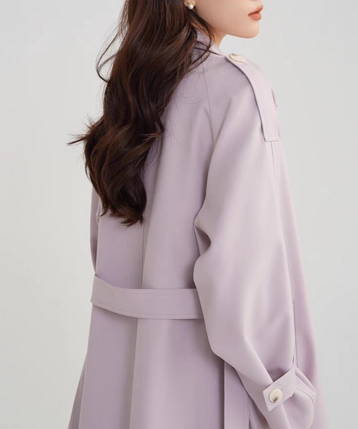 USCITA TRE パープル トレンチコート リボン春服 USCITA TRE パープル トレンチコート リボン春服