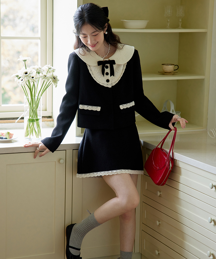 ドールカラーガーリーレースリボンジャケット – jemiremi（ジェミレミ）