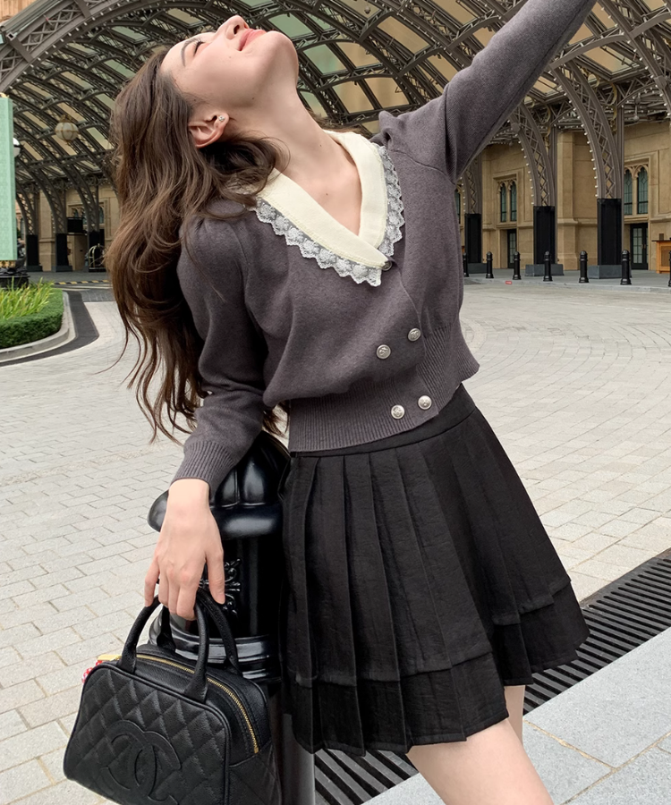 A'GEM/9 × .kom『CRANK/クランク』SATIN CHAIN TENNIS SKIRT/サテン生地 チェーン付き テニススカート  韓国ブランドセレクト│A'GEM/9×.KOM【公式】｜韓国・ストリートブランド通販サイト エージェムナイン ドットケーオーエム