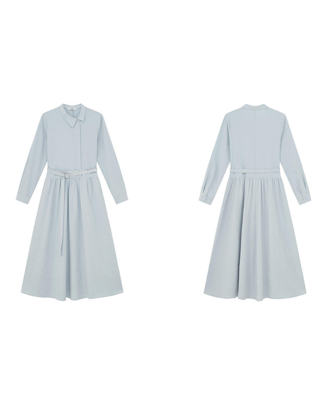 アシンメトリーボタンウエストベルトワンピース