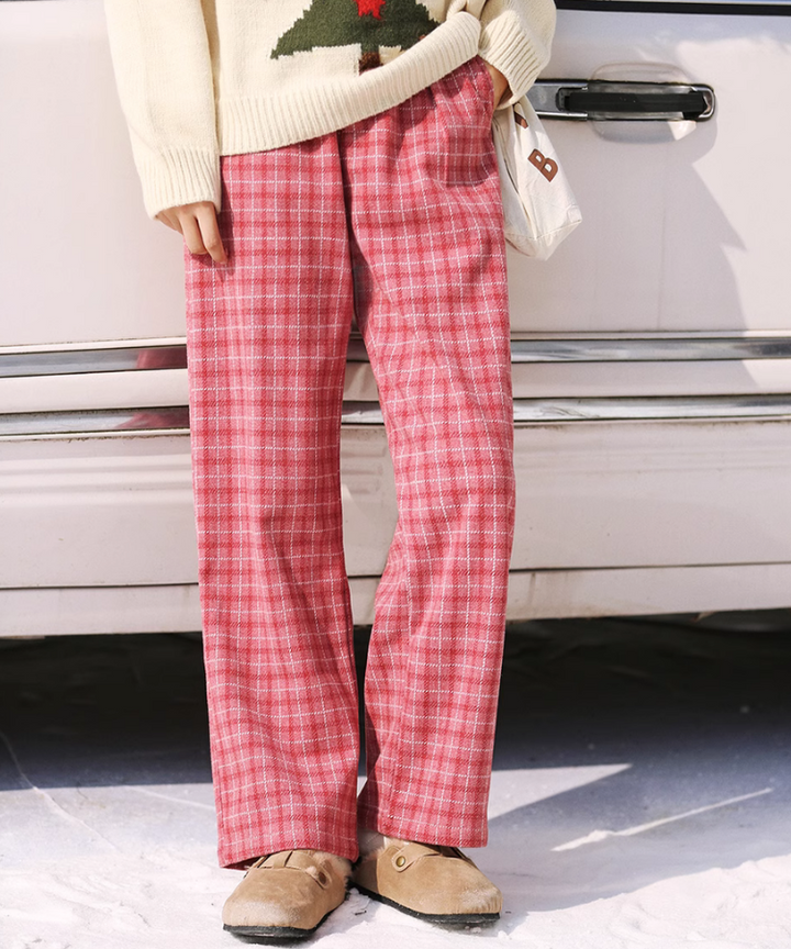 ラズベリーストレートチェックパンツ – jemiremi（ジェミレミ）